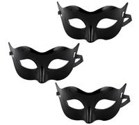 OAOSDH 3 Pièces Masques Noirs, Masques en Plastique, Décoration D'Accessoires De Fête, Masques De Mascarade, Masques pour Les Yeux De Costume