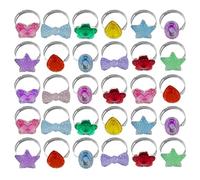 OAOSDH 30 Pièces Anneaux pour Enfants, Anneaux De Strass, Anneaux Mignons, Jouets pour Filles, Cadeaux pour Enfants, Accessoires De Jeu pour Les Enfants.