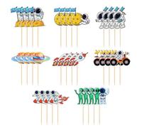 OAOSDH 32 Morceaux D'Insertion De Cartes D'Astronaute, Fournitures De Fête sur Le Thème De l'espace, Insertion Créative De Cartes À Gâteaux Et Insertion Amusante De Cartes À Gâteau.