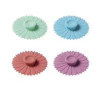 OAOSDH 4 Pièces Couvercle en Tasse en Forme De Tournesol, Couvercle De Tasse en Silicone Créatif, Couvercle en Tasse À Poussière, Accessoires À Eau, Couvercle en Tasse Durable.