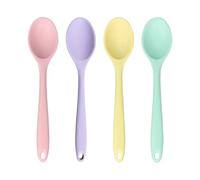 OAOSDH 4 Pièces Silicone Cuillère, Cuillère À Haute Température, Cuillère À Mélanger, Vaisselle pour Enfants, Cuillère Durable, Cuillère À Mélanger.