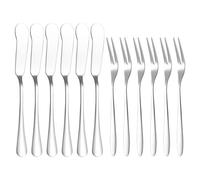 OAOSDH 6 Pièces Butter Couteau Et 6 Pièces Fourches, Vaisselle en Acier Inoxydable, Vaisselle Durable, Ustensiles De Cuisine, Vaisselle Simple.