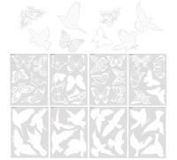 OAOSDH 8 Morceaux D'Autocollants Blancs Anti-Collision, Papillons d'oiseaux, Autocollants en Verre Électrostatique pour Empêcher Les Oiseaux De Frapper La Décoration.