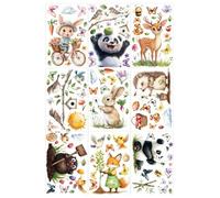 OAOSDH 9 Autocollants De Plante Animale, Autocollants De Dessins Animés Mignons, Autocollants De Décoration De Fenêtre, Autocollants De Chambre pour Enfants, Autocollants Imperméables.