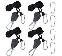 OAOSDH Ajusteur De Poulie De Corde De Levage en 4 Pièces Et Carabiner en 4 Pièces, Longe Multifonction, Longe Lampe, Corde Réglable.