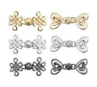 OAOSDH Boucle De Taille en Jeans en 6 Pièces, Amour Nœud Chinois, Boutons Créatifs Et sans Couture Personnalisés, Boutons Réglables, Modifiant Le Tour De Taille des Vêtements.