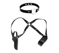 OAOSDH Étui 1 Pièce Et Col De Coeur 1 Pièce, Col en Cuir PU, Accessoires De Jeu De Rôle, Accessoires De Style Punk.