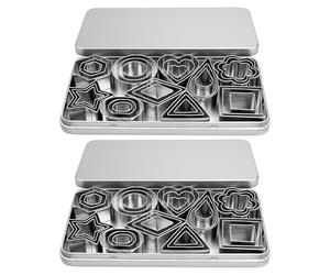 OAOSDH Moule À Biscuits De 60 Pièces avec Boîte De Rangement en 2 Pièces, Coupe-Pâte, Moule Créatif, Moisissure en Acier Inoxydable, Fournitures De Cuisine.