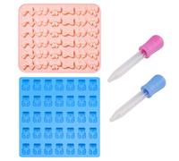 OAOSDH Moule De Bonbons en 2 Pièces Et Compte-Gouttes en 2 Pièces, Moule De Dessins Animés Mignons, Moule Au Chocolat, Moule en Silicone Durable, Outil De Cuisson.