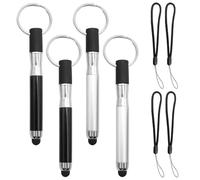 OAOSDH Stylo À Balle À Écran Tactile en 4 Pièces Et Lanière Noire en 4 Pièces, Stylo À Bille Portable, Mini Stylo À Bille, Étude Et Fournitures De Bureau.