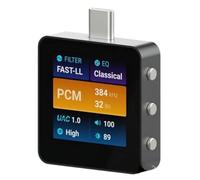 Oaqmvgin Adaptateur amplificateur de casque Type-C vers 3,5 mm avec HiFi | Trois niveaux de gain et télécommande en ligne avec écran affiche le volume, la lecture/pause, la commutation de piste et la