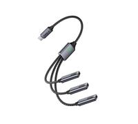 Oaqmvgin Câble répartiteur USB-C OTG HUB 2.0 Data & Power Pass-Through | Le répartiteur tressé de type C avec coque en aluminium offre la charge, le transfert de données et l'OTG ou .