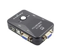 Oaqmvgin Commutateur KVM 2 ports VGA USB 2.0 pour bureau et partage à | Le KVM compact à 2 ports avec partage VGA permet à deux PC de partager clavier, souris et moniteur, commutateur manuel pour