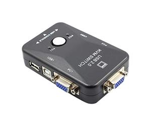 Oaqmvgin Commutateur KVM 2 ports VGA USB 2.0 pour bureau et partage à | Le KVM compact à 2 ports avec partage VGA permet à deux PC de partager clavier, souris et moniteur, commutateur manuel pour