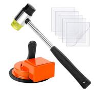 Oaqmvgin Kit de fixation des espaces au sol : 5 patins + ventouse + maillet | Outil polyvalent pour le stratifié de vinyle et les réparations, conçu pour les propriétaires et les professionnels dans des