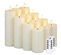 Oaqmvgin Lot de 12 bougies LED étanches avec télécommandes, modes de | Deux télécommandes contrôlent les groupes de bougies depuis une autre pièce, ajustez la luminosité et les modes vacillant
