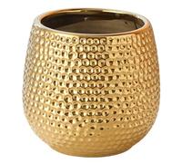 Oaqmvgin Pot de fleurs en céramique avec galvanoplastie Lux Doré pour | Prêt à offrir et élégant, ce pot en céramique surélève n'importe quel bureau ou étagère, ce qui en fait un cadeau attentionné