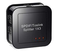 Oaqmvgin Répartiteur audio numérique optique 1x3 SPDIF TOSLINK compact pour | Haut débit baud jusqu'à 16 Mbps, prend en charge PCM stéréo à 32k/44.1k/48k/96k, 1x3 SPDIF/TOSLINK avec prêt à l'emploi