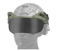 OAREA Casque Tactique à Lunettes, Masque de Protection à Rabat Rapide for Airsoft, Coupe-Vent, antibuée, CS Wargame(OD)