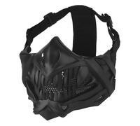 OAREA Masque de Chauve-Souris Demi-Visage Airsoft avec Maille en Acier Respirant et Masques de Protection Tactiques réglables à Coussin EVA(BK)