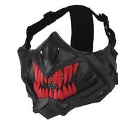 OAREA Masque de Chauve-Souris Demi-Visage Airsoft avec Maille en Acier Respirant et Masques de Protection Tactiques réglables à Coussin EVA(BKR)