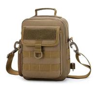 OAREA Sac à bandoulière tactique for homme, sacoche de voyage décontractée, sac de rangement portable(Khaki)
