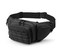 OAREA Sac de Taille Tactique étui à Pistolet Molle Militaire Combat Taille Sac Banane Utilitaire Sac à bandoulière en Nylon for la Chasse Camping (Color : TBP003-BK)