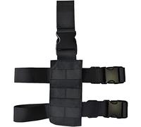 OAREA Tactical Molle Drop-Jambe Gun Holster Plateforme Universal Magazine Poux de Cuisse de Cuisse Adaptateur Panneau de Chasse à Version Rapide (Color : TBLB15-BK, Size : M)