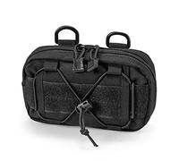 OAREA Tactique Molle Horizontal Admin Pochette Compact Utilitaire Pochette Gadget Gadget EDC Organisateur de Sacs à Outils for la Carte de la Lampe de Poche Magazine (Color : BP2020-BK, Size : M)
