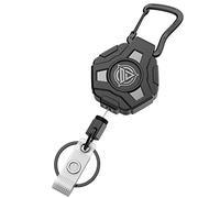 Oaridey Porte-clés rétractable, porte-badge tactique extensible, mousqueton rétractable résistant avec câble en acier revêtu de 31,5 pouces, roulement 8,0 oz