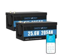 Oasesenergy Batterie LiFePO4 24V 410Ah avec Bluetooth 200A BMS, protection basse température, batterie au lithium 25,6 V pour camping-car, kit de panneau solaire, camping, bateaux, stockage