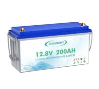 Oasesenergy Batterie Lithium LiFePO4 12V 200Ah, BMS 200A Intégré,Basse température Coupure, 4000+ Cycles pour Caravanes, Camping-Cars, Maison Solaire, Hors-Réseau,Bateaux