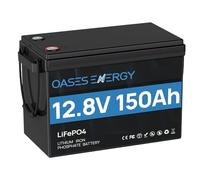 Oasesenergy LiFePO4 Batterie au lithium 12V 150Ah avec BMS 100A et 4000~15 000 cycles, durée de vie de 10 ans, 12V batterie LiFePO4 1920Wh pour camping-car, kit de panneau solaire, courant de