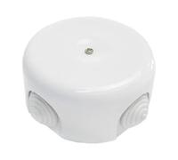 OASHISU Boîte de Dérivation en porcelaine pour systèmes à 4 sorties. Couvre câbles et cache-fils en céramique blanche Ø 90 Prof. 44 mm