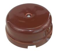 OASHISU Boîte de dérivation en porcelaine pour systèmes à 4 trous pour entrée/sortie du câble. Couvre-câbles et cache-fils en céramique couleur Marron, Ø 78 mm Prof. 35 mm