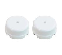 OASHISU Lot de 2 Boîte de dérivation en porcelaine pour systèmes à 4 trous pour entrée/sortie de câble. Couvre-câbles et cache-fils en céramique couleur blanche, Ø 78 mm Prof. 35 mm