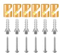 OASHISU Lot de 6 broches murales et de plafond « style V » dorées pour câble textile, fixation au plafond, balançoire singe, support de câble pour lampe DIY avec vis et chevilles en alliage