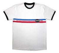 Oasis '1996 Tour Horizontal Stripes' T-shirt Eco Ringer blanc et noir - NOUVEAU