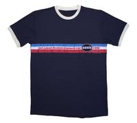 Oasis '1996 Tour Horizontal Stripes' T-shirt Eco Ringer bleu et blanc - NOUVEAU