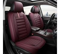 Oasis Auto Car Seat Covers Premium Waterproof Faux Leather Cushion Universal Accessories Fit SUV Truck Sedan Automotive Vehicle Auto Interior Protector Full Set (OS-001 Burgundy)