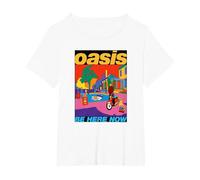 Oasis - Be Here Now Colour T-Shirt, Femme Grandes Tailles, Blanc, 1X