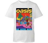 Oasis T Shirt Be Here Now Illustration Band Logo Nouveau Officiel Unisexe Blanc Taille XL