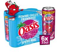 Oasis Boisson au jus saveur pomme cassis non pétillante en canettes 6 x 330 ml