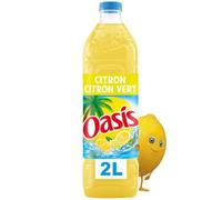 OASIS Boisson aux Fruits Citron Citron Vert - Format 2L - Bouteille en plastique avec bouchon à vis - Rafraîchissement naturel sans arômes ni colorants artificiels - Lot de 4
