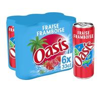 OASIS - Boisson Fraise Framboise, Saveur Fruitée Rafraîchissante, 6x33cl - Lot De 1