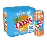OASIS - Boisson Fruitée Rafraîchissante Tropicale, Pack Slim 6x33cl