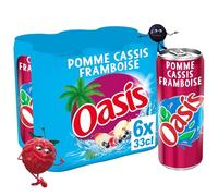 OASIS - Boisson Savoureuse Pomme Cassis Framboise, Boite Slim 6 x 33 cl