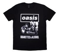 Oasis Cigarettes & Alcohol Illustration Mono Autorisé T-shirt Hommes