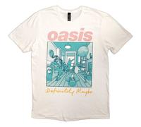 Oasis 'Definitely Maybe Illustration Colour' (Blanc) T-Shirt - OFFICIEL