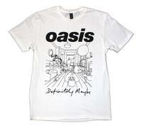 Oasis 'Definitely Maybe Line Drawing' (Blanc) T-Shirt - NOUVEAU ET OFFICIEL